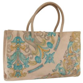 LOEWE Sac à main Suède Beige Or Auth 169854 Beige Doré
