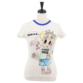 T-shirt in cotone a maniche corte Christian Dior Bianca Auth 166469SM Bianco