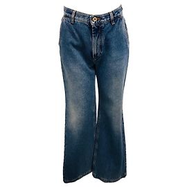 Loewe Medium Blue Wash Denim Flare Jeans Blue