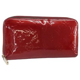 LOUIS VUITTON Cartera Zippy Vernis Pomme D'amour M91981 LV Auth BA10580 Roja