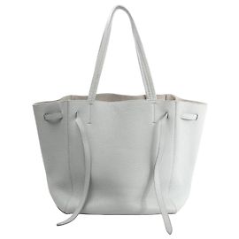Céline Celine Cabas Phantom Small Leather Shoulder Bag in Gray Grey