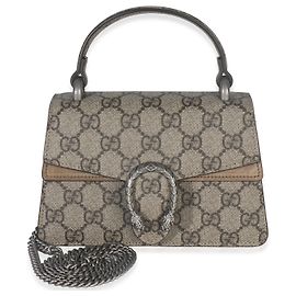Sac à main mini Dionysus en toile GG suprême beige de Gucci Beige