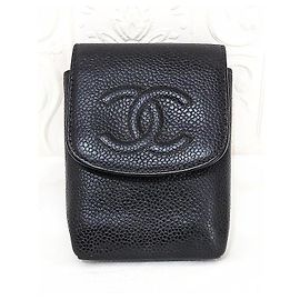 Chanel Timeless Caviar Leather Case Black Black