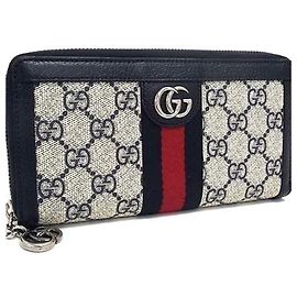 Cartera Larga Ophidia GG Supreme de GUCCI Beige Azul marino