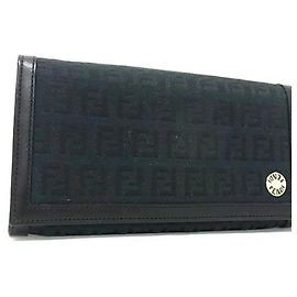 Fendi Zucchino Long Wallet Black