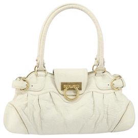 Salvatore Ferragamo Gancini Leather White