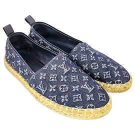 Louis Vuitton Monogram Espadrilles Mules Navy Blue Denim Navy blue