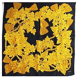 Chanel Schwarz-Gelbe Schal Schwarz Gelb