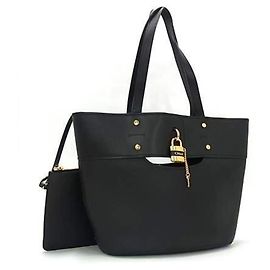 Schwarze Lederhandtasche Chloé Abbey Schwarz