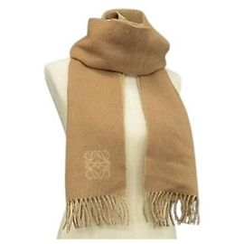 Cachecol de angorá marrom com anagrama Loewe Marrom