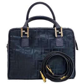 Fendi Zucca Nylon Shoulder Bag Dark Green Dark green