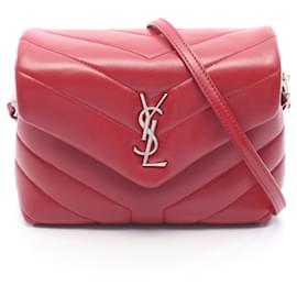 Sac à bandoulière en cuir LOULOU TOY Saint Laurent Paris Yves Saint Laurent Rouge