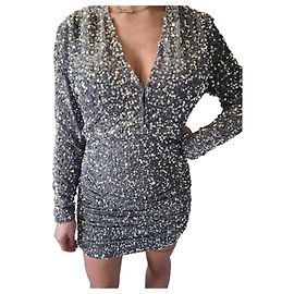 Kurzes Pailletten-Kleid Maje Grau