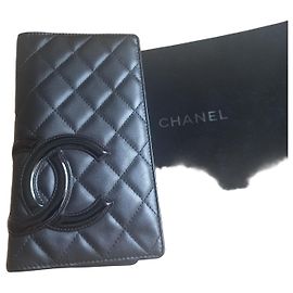 Portefeuille Agenda Chanel en Cuir Cambon Noir Noir