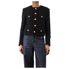 Céline Schwarze Tweedjacke - Größe UK 6 Schwarz