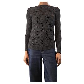 Prada Pull en crochet charbon - taille UK 8 Gris