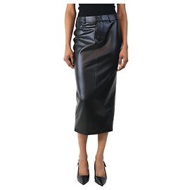Alexander Wang Schwarze Kunstleder-Midirock - Größe UK 4 Schwarz