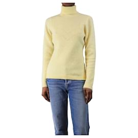Manoush Pull en maille jaune à col roulé - taille S Jaune