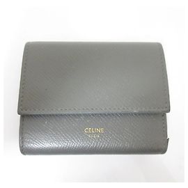 Céline Celine Small Trifold Calfskin Compact Wallet Brown