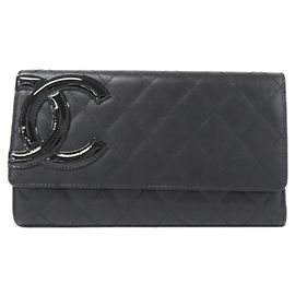 Chanel Cambon Line Long Wallet Black