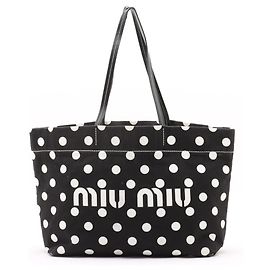 Borsa a spalla e tote in pelle nera Miu Miu Nero