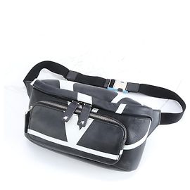 Valentino Garavani Leather Body Bag Black White
