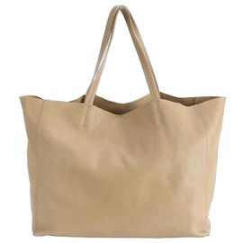 Céline Celine Beiger Leder Horizontal Shopper Beige