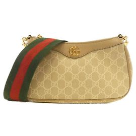 Bolsa de Ombro Ophidia da Gucci Branco Bege