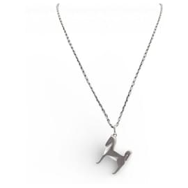 Hermès HERMES PANACHE H077298FB00 NECKLACE GALOP SILVER METAL PENDANT Silvery