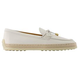 Slipper - Tod's - Leder - Elfenbein Weiß Roh
