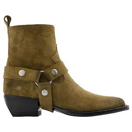 Botas ankle Debbie - Golden Goose Deluxe Brand - Couro - Caqui Verde Caqui