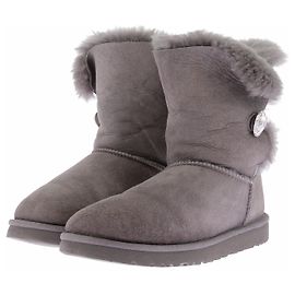 Ugg Bottes "Bailey Button" en daim gris Gris