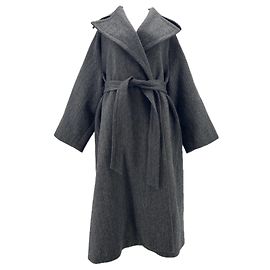 Alaïa Long Grey Wool Coat Grey