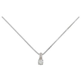 Autre Marque Diamant-Halskette PT900 PT850 Silber
