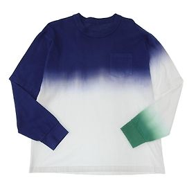 Camiseta de manga longa em algodão multi gradiente Sacai Multicor