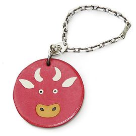 Hermès Hermes Cow Leather Silver925 Bag Charm Red