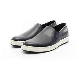 Mocassins en cuir Scritto Berluti Bleu Bleu Marine