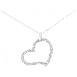 Autre Marque Colar de diamante em ouro branco Au750 Prata