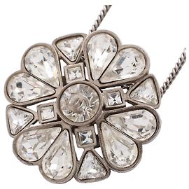Collana in cristallo Chanel Clover Coco Mark Argento