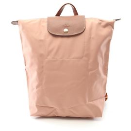Longchamp Le Pliage Original Canvas Leather Backpack Brown Pink