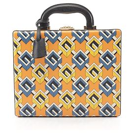 Gucci Geometric G Leather Poker Set Orange