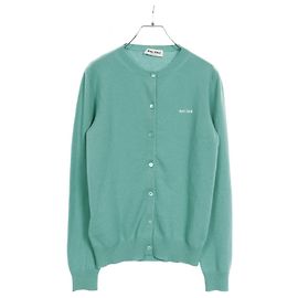 Cardigã de cashmere e seda Miu Miu Verde
