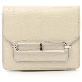 Hermès Hermes Roulis Slim Alligator Mat Wallet White Other