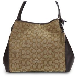 Coach Signature canvas Leather Tote Bag Other Bronze