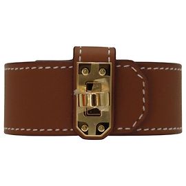 Bracelet Kelly Hermès en cuir Taille 17 Doré