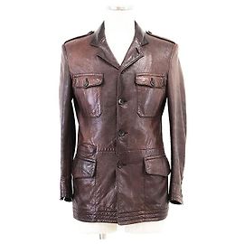 Gucci Leather Jacket Brown