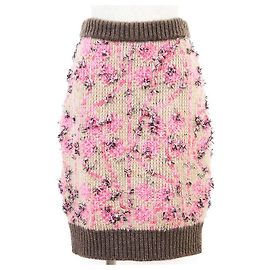 Jupe en cachemire et laine vierge Chanel P73897 Marron Rose Beige