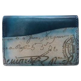 Estojo de cartão em couro Scritto Imbuia da Berluti Azul Outro