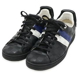 Baskets en cuir Damier Infini Frontrow de Louis Vuitton Noir Blanc Bleu