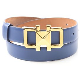 Cinturón de cuero Salvatore Ferragamo Azul